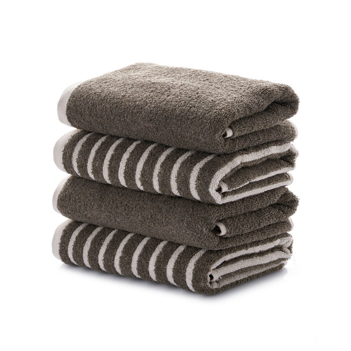 Mijolnir Stripe Melange - Anthracite Juego de toallas de mano (4 Piezas) de 50x90 cm Mijolnir Stripe Melange - Anthracite Juego de toallas de mano (4 Piezas) de 50x90 cm